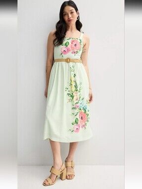 Maison Tara Floral Midi Sundress  in Light Mint Sz.12